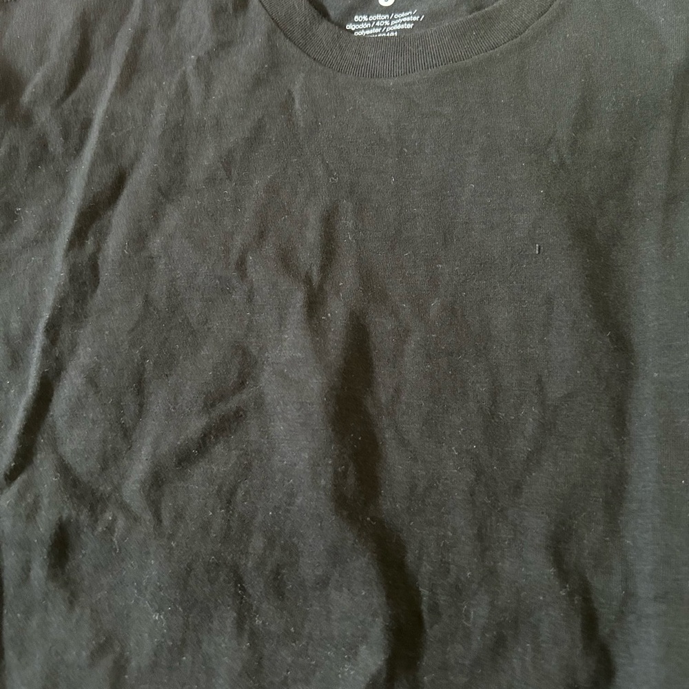 Black Long Sleeve Crew Neck Tee